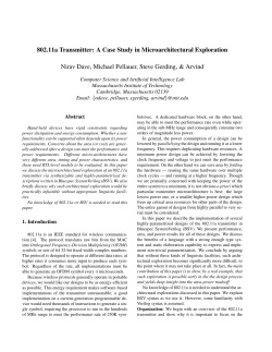 802.11a Transmitter: A Case Study in Microarchitectural Exploration