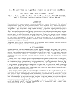 Model selection in cognitive science as an inverse problem