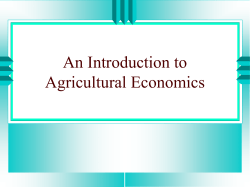 An Introduction to Agricultural Economics