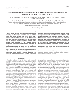 Malaria-induced apoptosis in mosquitoes