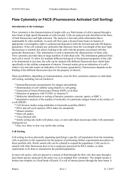 Flow Cytometry or FACS (Fluorescence Activated Cell Sorting)