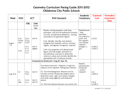 Geometry Curriculum Pacing Guide