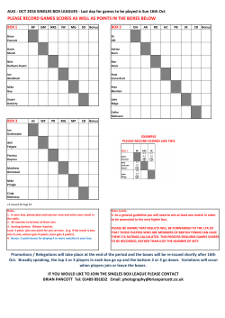 please record games scores as well as points in the boxes below