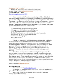 2011 Talking to Terrorists syllabus