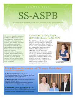 Kriton-Hatzios Symposium on &ldquo;Nitrogen Metabolism&rdquo; - SS-ASPB
