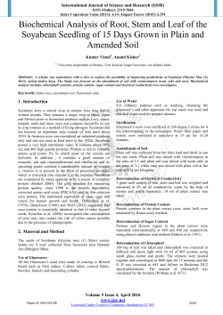 Biochemical Analysis of Root, Stem and Leaf of the Soyabean