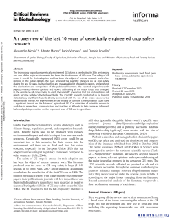 An overview of the last 10 years of genetically engineered crop