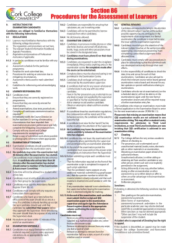 Exam Regulations - Cork College of Commerce Night School