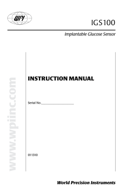 IGS100 Instruction Manual - World Precision Instruments