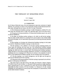 THE TOPOLOGY OF MINKOWSKI SPACE E. C. ZEEMAN LET M