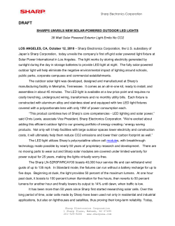 Sharp Electronics Corporation &ndash; Solar Systems Division