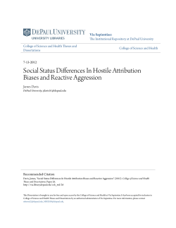 Social Status Differences In Hostile Attribution