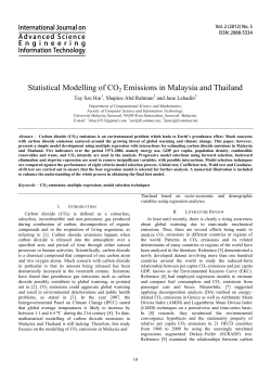 Statistical Modelling of CO2 Emissions in Malaysia and