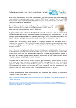 Reducing sugar on the menu in West Sussex