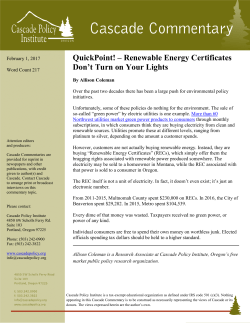 QuickPoint! – Renewable Energy Certificates Don`t Turn on Your