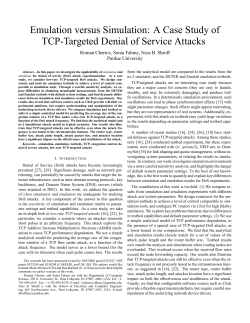 Emulation versus Simulation: A Case Study of TCP