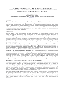 the organization of frequency spectrum management in