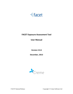 FACET Exposure Assessment Tool User Manual