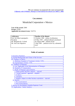 Metalclad Corporation v Mexico - British Institute of International and