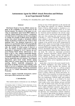 Autonomous Agent for DDoS Attack Detection and Defense in an