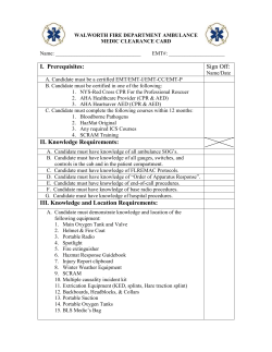 Medic Qualification Card - Walworth Ambulance, Inc.