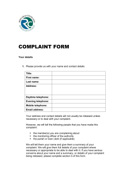 Councillor Complaint Form - Redcar and Cleveland Council