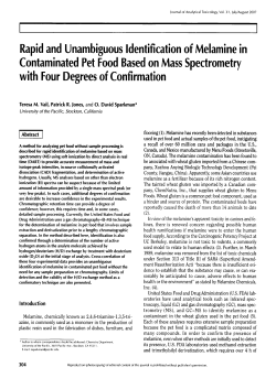 Rapid and Unambiguous Identification of Melamine in