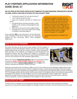 play partner application information guide 2016/17