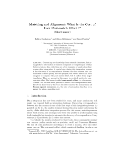 Matching and Alignment: What is the Cost of User Post