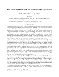 The 2-adic eigencurve at the boundary of weight space.