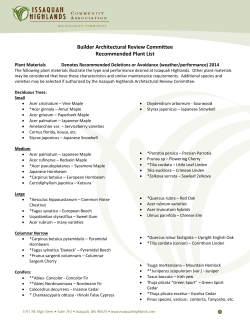 Builder Architectural Review Committee Recommended Plant List