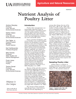 Nutrient Analysis of Poultry Litter - University of Arkansas Division of