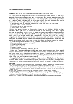 Process modulation by light verbs Keywords: light verbs, verb