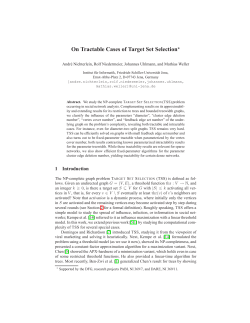 On Tractable Cases of Target Set Selection*