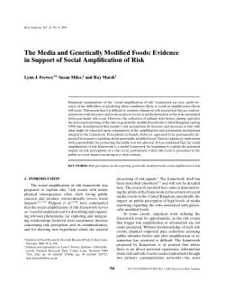 The Media and Genetically Modified Foods: Evidence