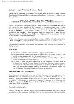 EU Model Clauses - Braintree Payments
