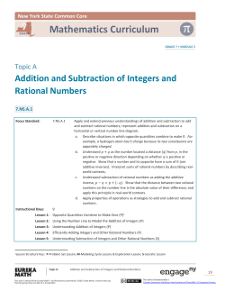 Grade 7 Mathematics Module 2, Topic A, Overview