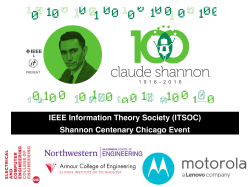 IEEE Information Theory Society (ITSOC) Shannon Centenary