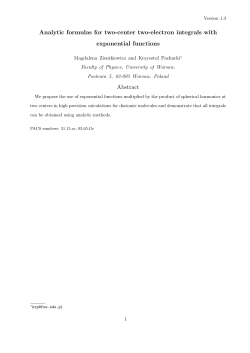 Analytic formulas for two-center two