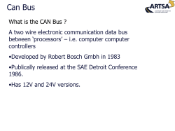 CAN Bus developments
