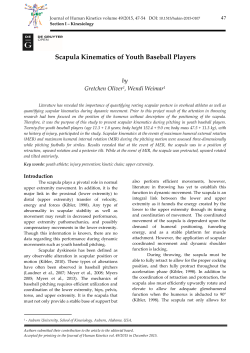 Scapula Kinematics of Youth Baseball Players