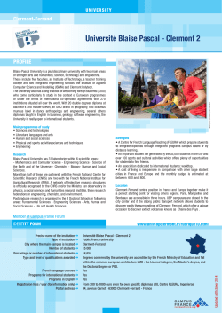 Universit&eacute; Blaise Pascal - Clermont 2 - E