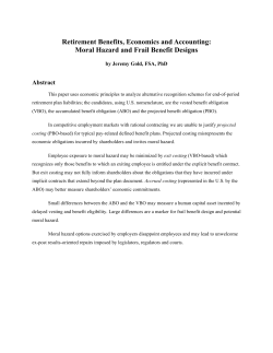 Retirement Benefits, Economics and Accounting: Moral Hazard and