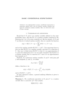 BASIC CONDITIONAL EXPECTATION 1. Undergraduate definitions