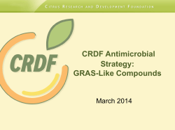 CRDF Antimicrobial Strategy: GRAS