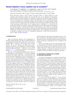 Neutral depletion versus repletion due to ionization