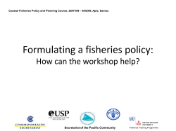 Fisheries policy and planning - FTP-UNU