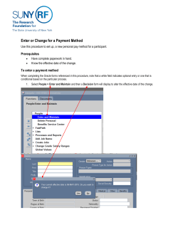 Enter or Change for a Payment Method