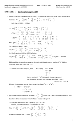 MATH 1180: &reg; Solutions to Assignment #4