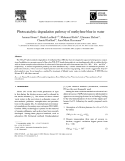 Photocatalytic degradation pathway of methylene blue in water